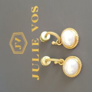 Julie Vos Pearl Hoop Earrings
